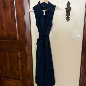 Chambray button down midi dress